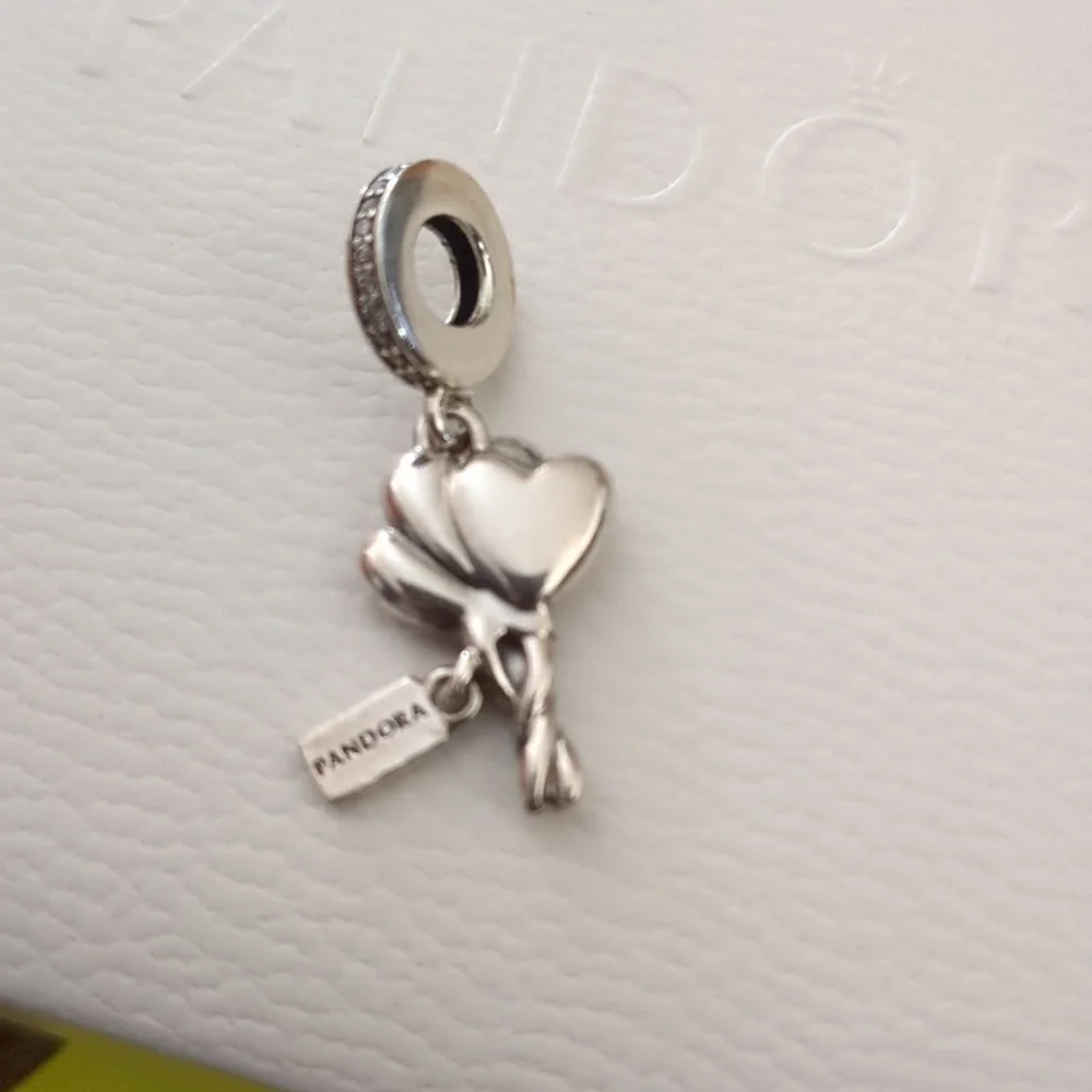 Pandora Happy Birthday 3 heart balloons dangle charm - Picture 2 of 2